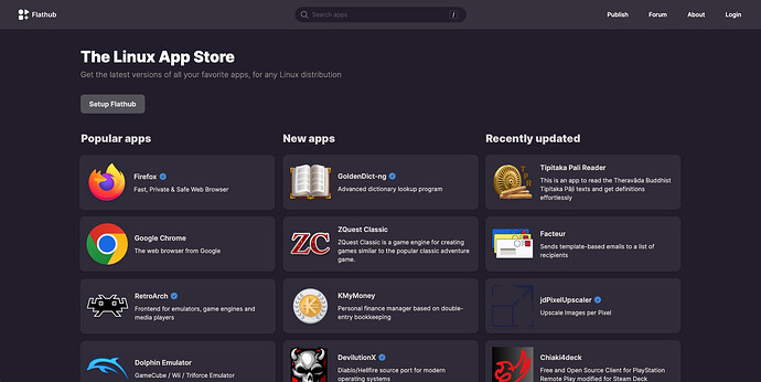 flathub home page